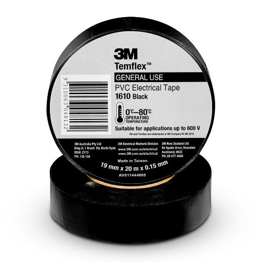 Picture of ELECTRICAL TAPE BLACK 19MM X 20MTR