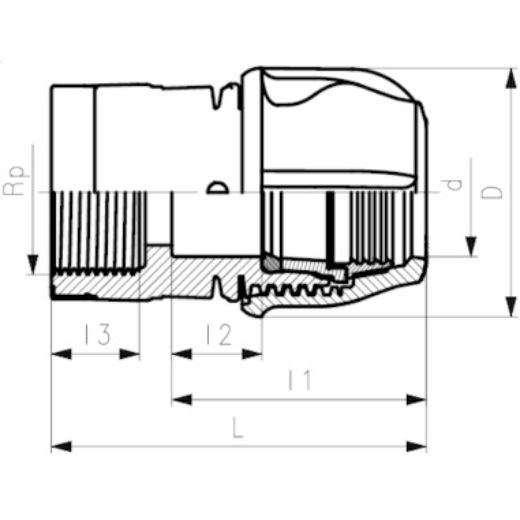 Picture of FEMALE END CONNECTOR METRIC ALPRENE 20MM X 3/4''