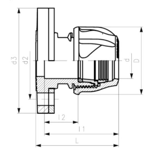 Picture of FLANGED CONNECTOR METRIC ALPRENE TABLE D 75MM X 3''