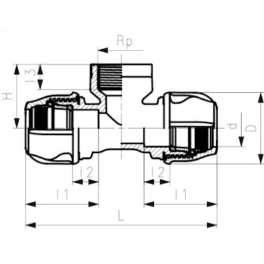 Picture of TEE METRIC ALPRENE FI 20MM X 3/4''