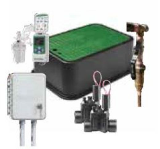 Picture of SUPPLY AND INSTALL HUNTER X2 4 STN WIFI CONTROLLER, BACKFLOW PREVENTION DEVICE, 2 X 25MM SOLENOID VALVE, IRRIGATION CABLE, RAIN BIRD WIRELESS RAIN SENSOR AND VALVE BOX