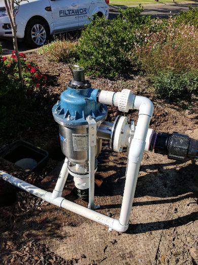 Picture of FILTER FILTAWORX FULLY AUTOMATIC SELF CLEANING SCREEN 150 MICRON 80MM BSP 90D ANGLE INLET/OUTLET HYDRAULIC CONTROL HYDRAULIC DRIVE C/W PRESSURE SUSTAINING VALVE