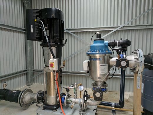 Picture of FILTER FILTAWORX FULLY AUTOMATIC SELF CLEANING SCREEN 100 MICRON 80MM FLANGED 90D ANGLE INLET/OUTLET HYDRAULIC CONTROL HYDRAULIC DRIVE C/W PRESSURE SUSTAINING VALVE